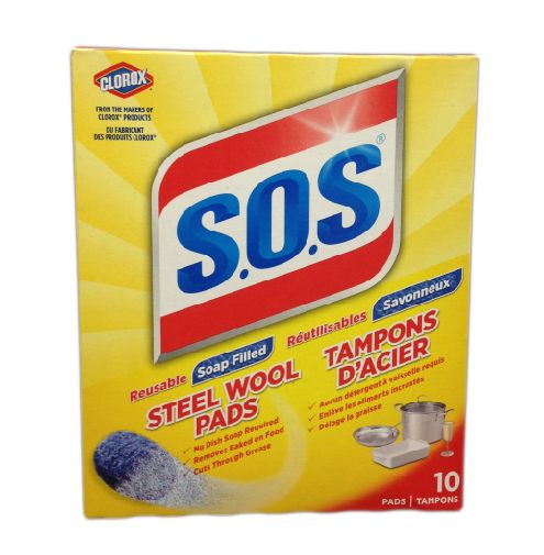 SOS Tampons de laine d'acier savonneux boîte de 10
