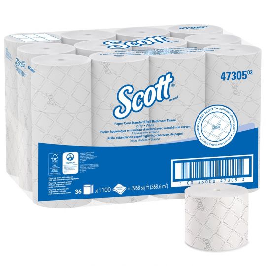 SCOTT®, papier de toilette rouleau régulier mini cœur 2 plis (compatible sans coeur)