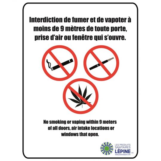 Pancarte d'interdiction de fumer et de vapoter