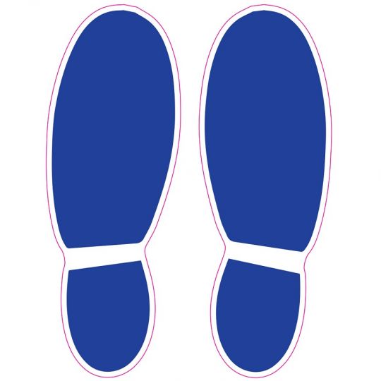 Autocollant paire de pieds, bleu, 6-1/2" x 8-1/2"