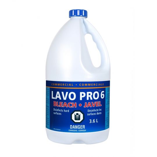LAVO  PRO 6, eau de javel 6%, 3.6 L, caisse de 6