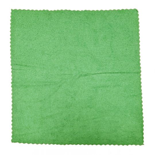 Linge microfibre vert pour entretien général, 14'' x 14'', sans bordures, (200gr)