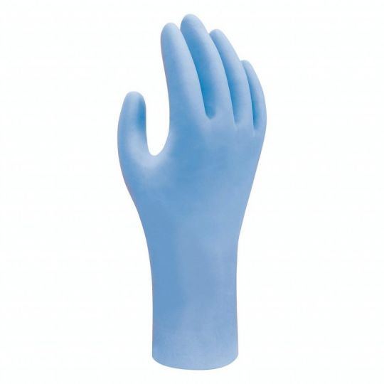 SHOWA 7500PF, gants biodégradables en nitrile bleu sans poudre (Petit), 4 mil
