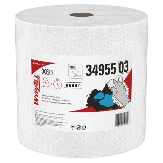 WYPALL X60, papier essuie-tout blanc en rouleau