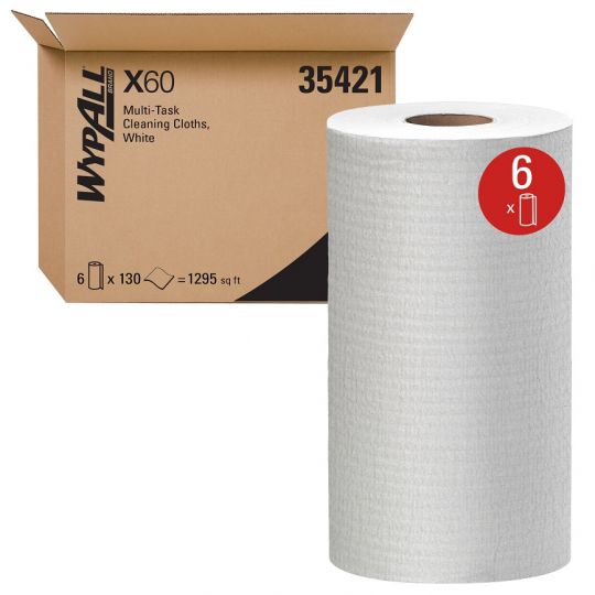 WYPALL X60, papier essuie-tout blanc en petit rouleau