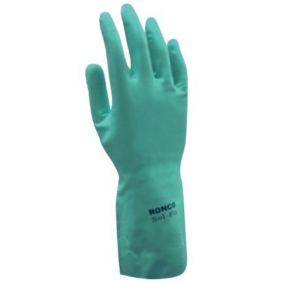 SOL-FIT, gants doublés en  nitrile vert (Grand), 15 mil