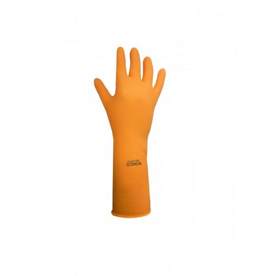 DURA-FIT, gants doublés en latex orange (Petit)